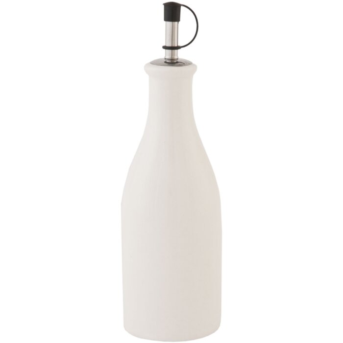 Carafe à huile blanche avec bec verseur Ø 7x22 cm