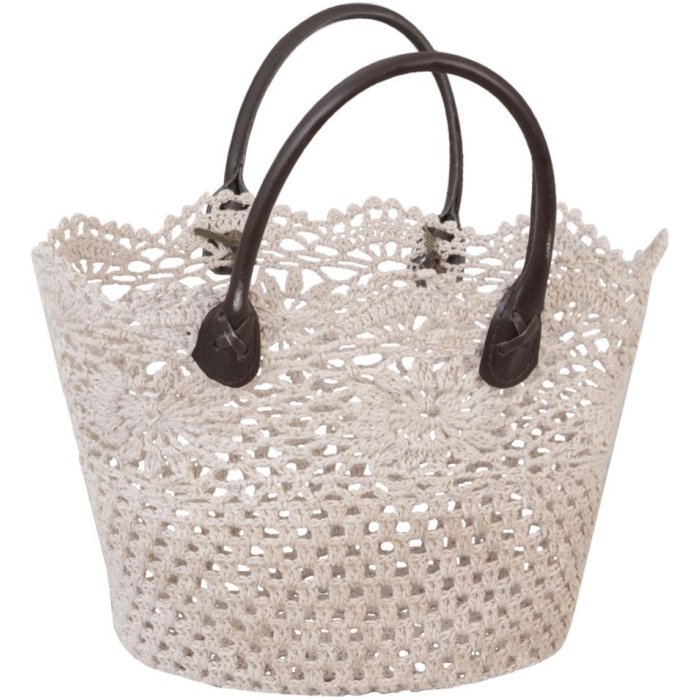 Corbeille en dentelle avec anses 30x20 cm