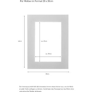 Passe-partout prêt à lemploi 30x40 cm pour 20x30 cm gris cireux