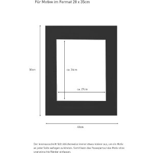 Passe-partout prêt à lemploi 40x50 cm pour 28x35 cm noir