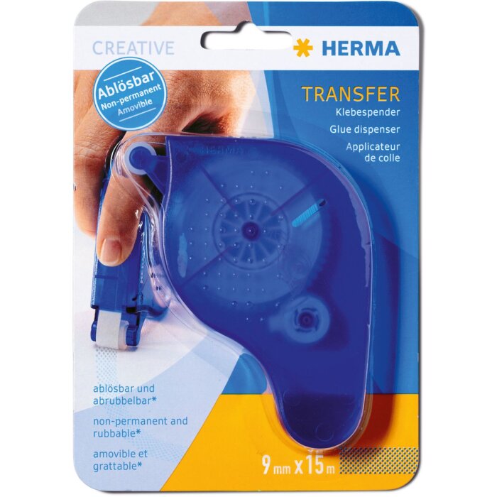Distributeur de colle HERMA TRANSFER bleu (repositionnable)