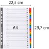 Intercalaires imprimés carton blanc 160g onglets renforcés couleur 20 pièces A4 blanc
