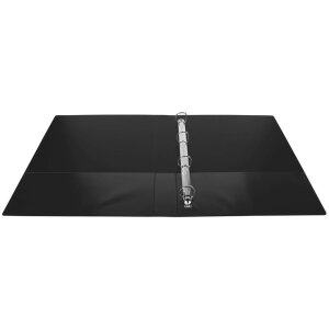 Classeur à anneaux en PP solide 2,3mm avec 4 anneaux 30mm en forme de D 49mm dos, 3 pochettes extérieures et 2 pochettes intérieures, Krea Cover, DIN A4 extra large noir