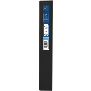 Classeur à anneaux en PP solide 2,3mm avec 4 anneaux 30mm en forme de D 49mm dos, 3 pochettes extérieures et 2 pochettes intérieures, Krea Cover, DIN A4 extra large noir