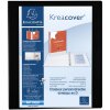 Classeur à anneaux en PP solide 2,3mm avec 4 anneaux 30mm en forme de D 49mm dos, 3 pochettes extérieures et 2 pochettes intérieures, Krea Cover, DIN A4 extra large noir