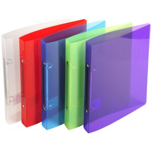 Classeur à anneaux 170x220 2R15mm CRYSTAL COLOURS...