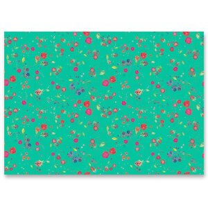 FRUITS vert Papier cadeau 1 feuille 50x70 cm