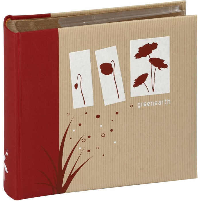 GREENEARTH Album à pochettes 200 photos 11x17 cm rouge