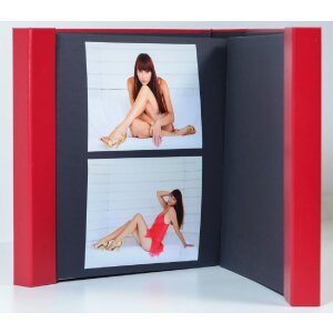 HNFD Maxi-album photo Lona rouge 34,5x33 cm 100 pages noires