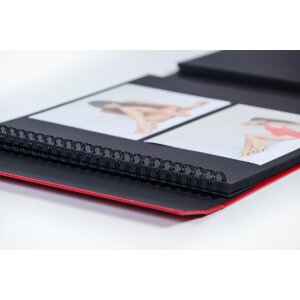 HNFD Maxi-album photo Lona rouge 34,5x33 cm 100 pages noires