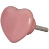 Clayre & Eef 62320 Bouton de porte 4 cm Rose Céramique En forme de cœur
