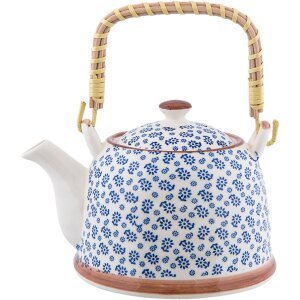 6CETE0022 Théière blanche-bleue de Clayre Eef