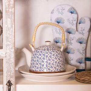 6CETE0022 Théière blanche-bleue de Clayre Eef