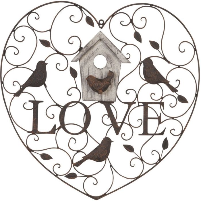 Décoration-couronne de porte en fer LOVE