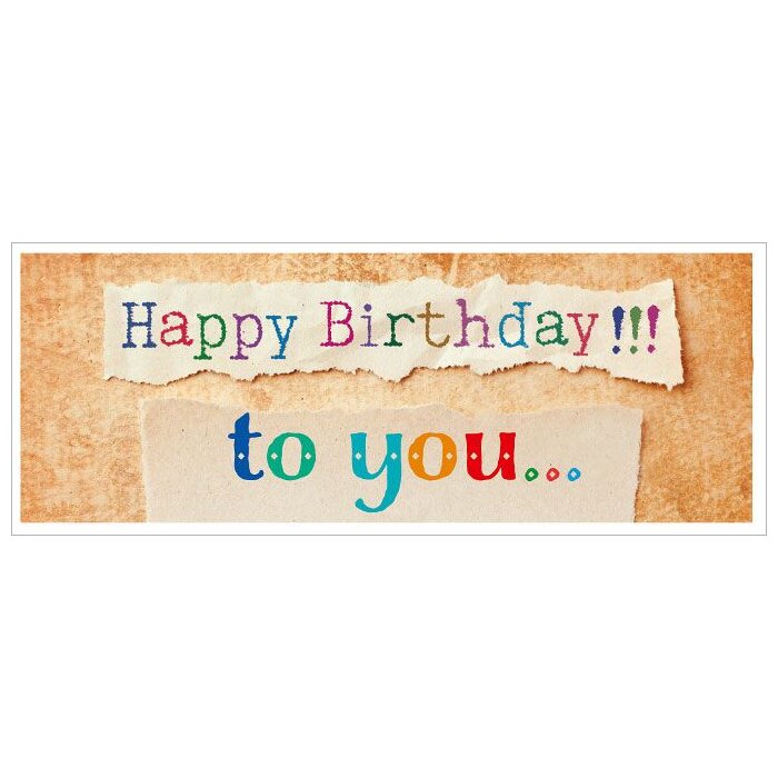 Artebene Carte danniversaire typographie 21x8 cm