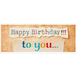 Artebene Carte danniversaire typographie 21x8 cm