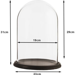 Clayre & Eef 6GL1271 Cloche en verre Ø 23x31...