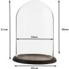 Clayre & Eef 6GL1271 Cloche en verre Ø 23x31 cm Marron Bois Verre Rond Cloche en verre