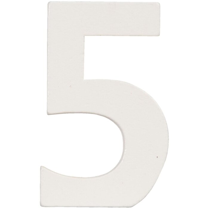 Chiffre 5 en MDF naturel 8x5 cm