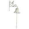 Sonnette de porte shabby blanche avec oiseau