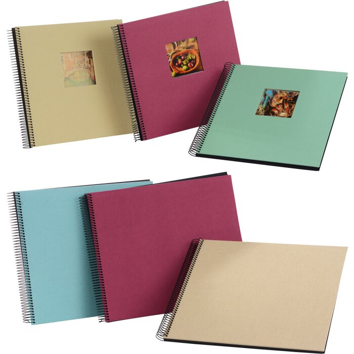Album spirale Bella Vista Trend 3 tailles et couleurs 24x17 - 35x30 cm