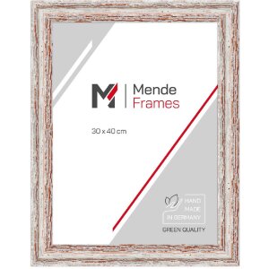 Verre antireflet Cadre en bois H740 blanc 20x40 cm