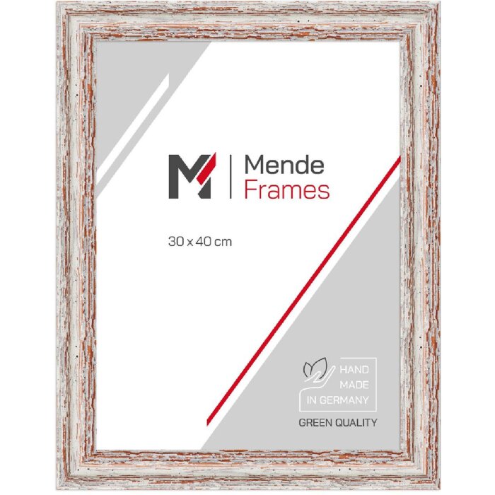 Verre antireflet Cadre en bois H740 blanc 50x70 cm