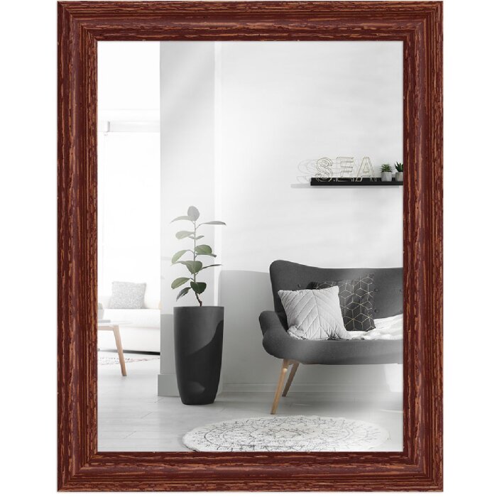 Verre miroir cadre en bois H740 brun 28x35 cm