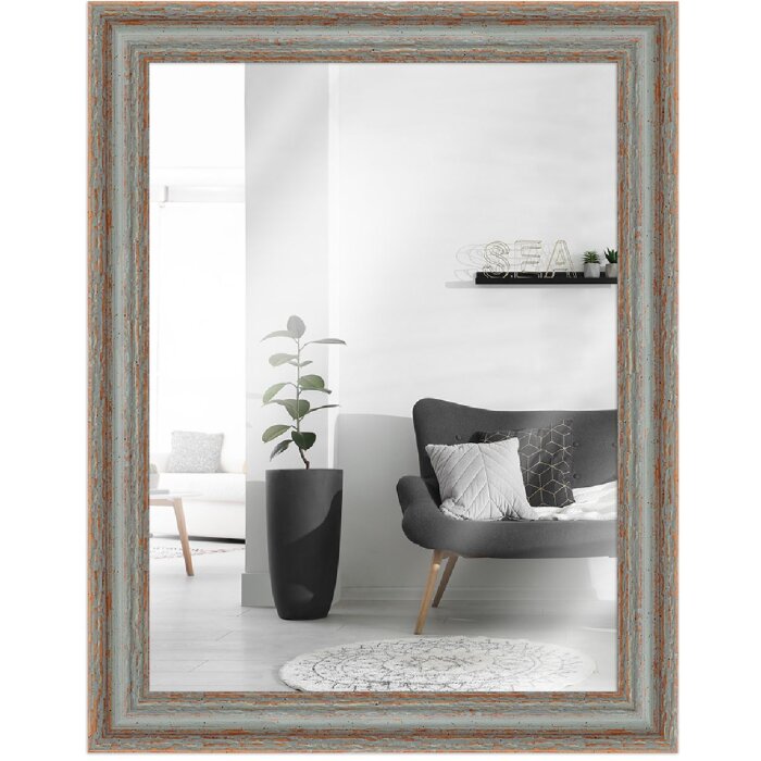 Verre miroir cadre en bois H740 gris 40x60 cm