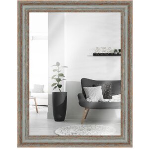 Verre miroir cadre bois H740 gris 50x50 cm