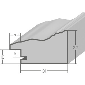 Cadre en bois acrylique H740 gris 21x30 cm