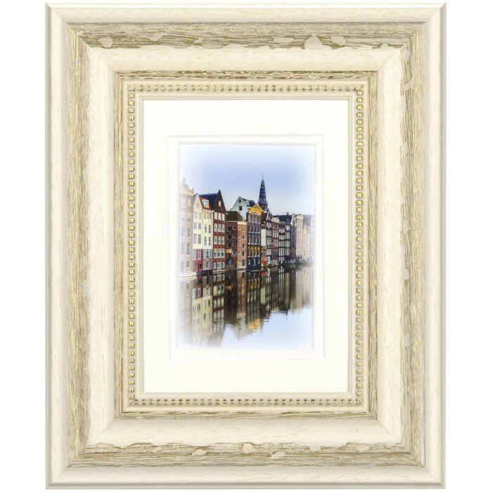 Cadre en bois Capital Amsterdam blanc 13x18 cm