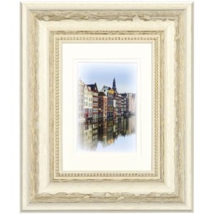 Cadre en bois Capital Amsterdam blanc 13x18 cm