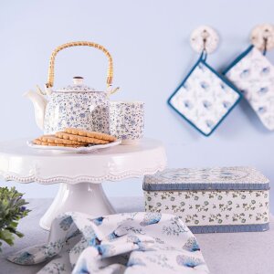 6CEMU0012 Clayre Eef Tasse Fleurs bleues - bleu