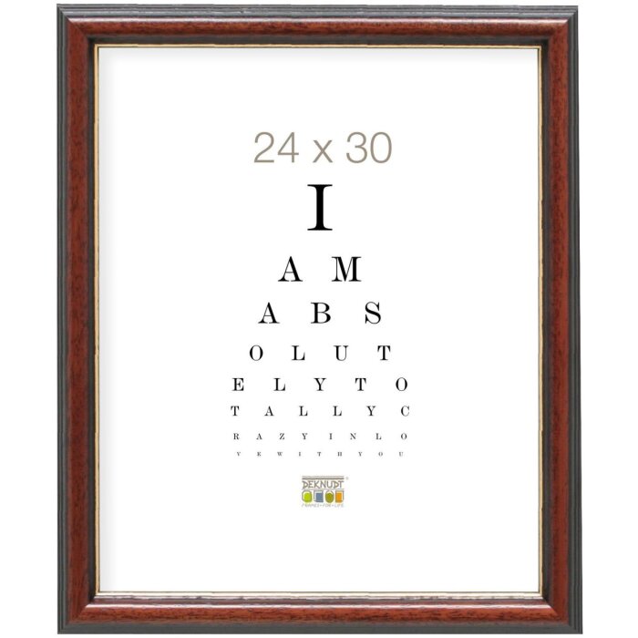 Cadre en bois classique Deknudt S222H3 brun 30x40 cm