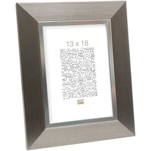 Cadre plastique S41N acier-argent 20x25 cm