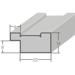 Cadre en bois H460 argent 18x24 cm verre antireflet