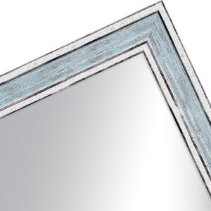 Cadre en bois H460 bleu 20x28 cm verre miroir