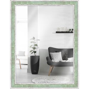 Cadre en bois H460 vert clair 42x60 cm verre miroir