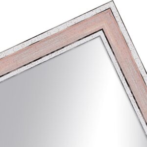 Cadre en bois H460 rose 50x60 cm verre miroir