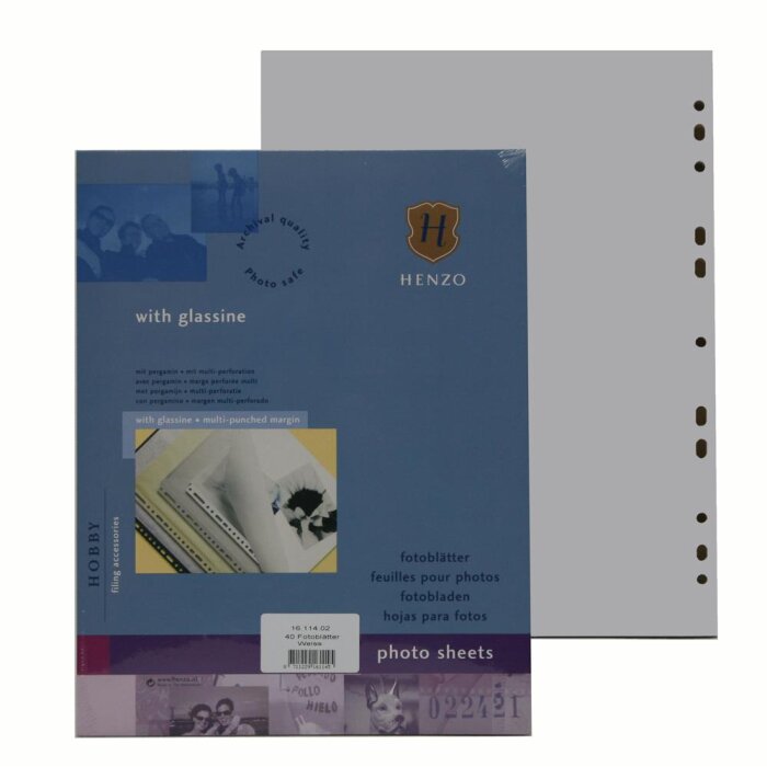 Feuilles photo Henzo blanc avec pergamine 40 feuilles