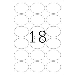 Étiquettes A4 argentées 58,4x42,3 mm ovales...