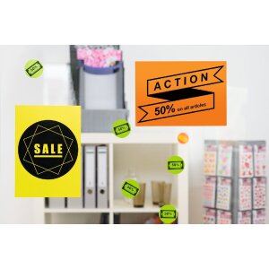 Étiquettes A4 jaune fluo 210x297 mm papier mat 20 pcs.
