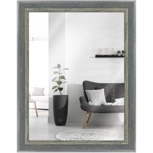 Cadre en bois H640 gris 20x25 cm verre miroir