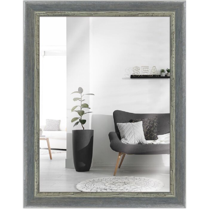 Cadre en bois H640 gris 30x45 cm verre miroir