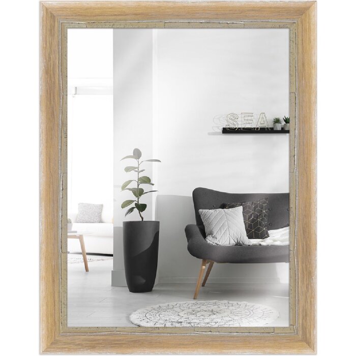 Cadre en bois H640 brun 30x60 cm verre miroir
