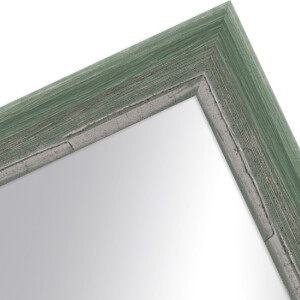 Cadre en bois H640 vert 50x50 cm verre miroir