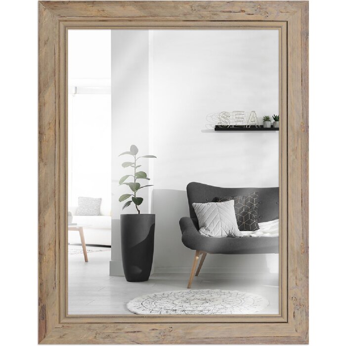 Cadre en bois H660 naturel 28x35 cm verre miroir