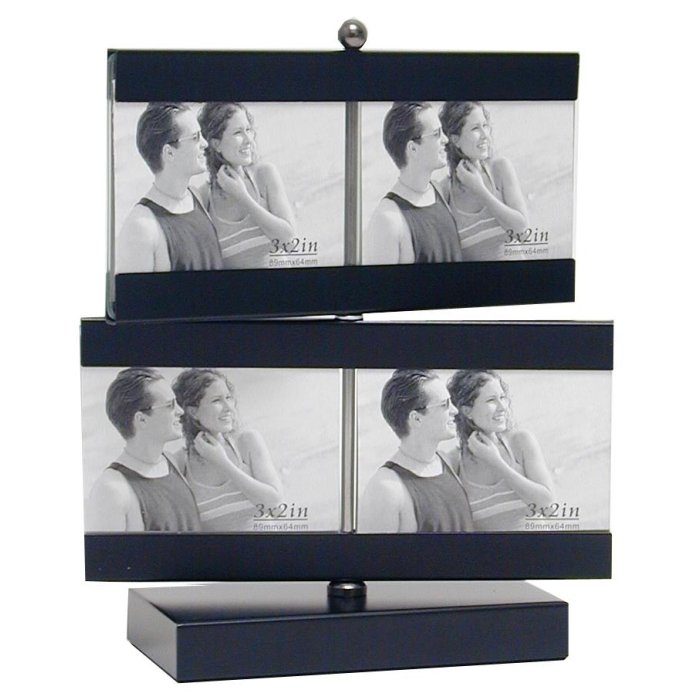 Cadre photo rotatif Turn en noir pour 8 photos