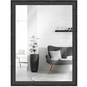 Cadre en bois H470 noir 20x25 cm verre miroir